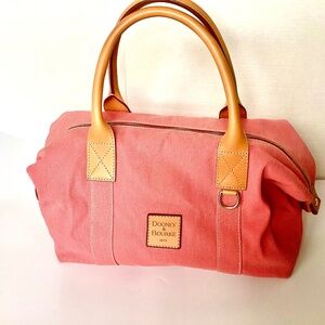 Downey & Bourke Vintage Canvas Duffle/Tote Bag w/leather trim